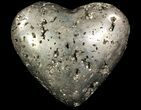 Polished Pyrite Heart - Peru #66487-1